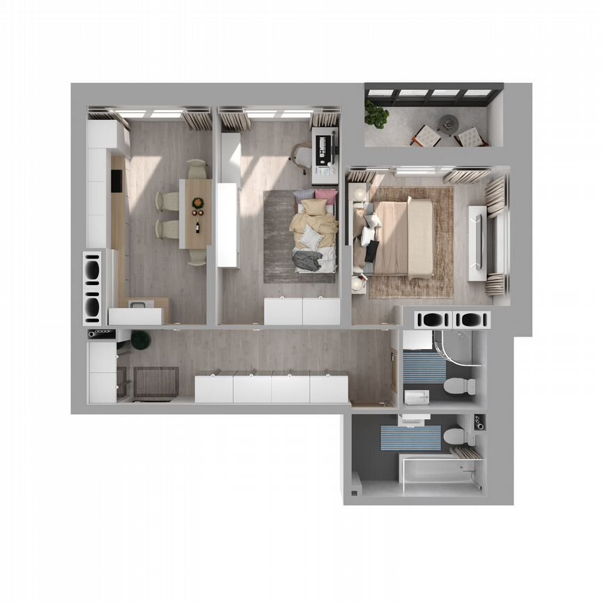2-к. квартира, 55,8 м², 23/27 эт.