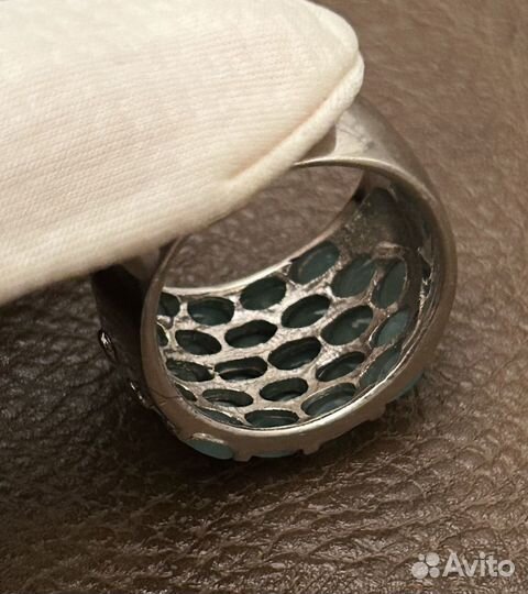 Кольцо серебро с нефритом