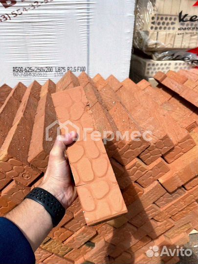 Кирпич керамический 1нф (красный дикий камень)