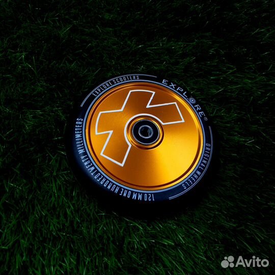 Колесо для трюкового самоката 120 мм (AL) Золотое