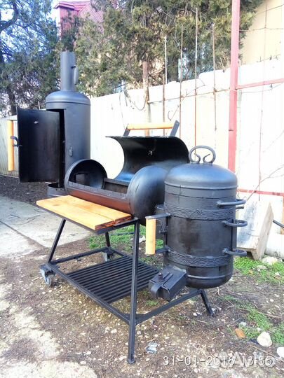 Мангал - коптильня, барбекю + казан 6 в 1