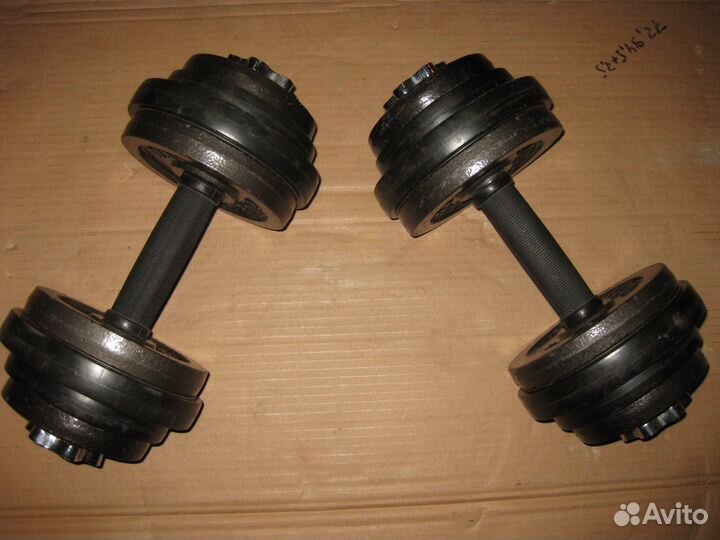 Продам гантели 2х19,5;17,3 кг,10кг с чугун.блинами