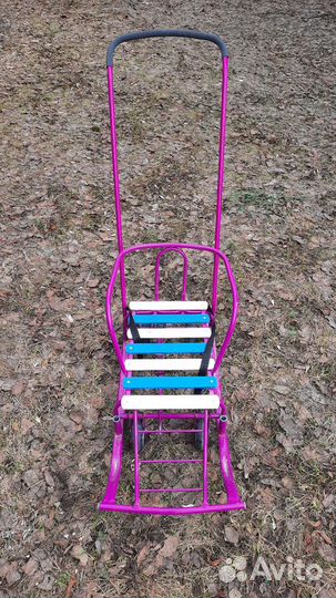 Детские санки с подкладкой с выдвижными колесами