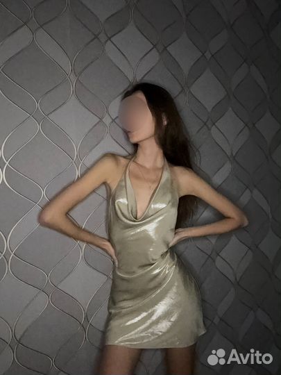 Платье zara металлик