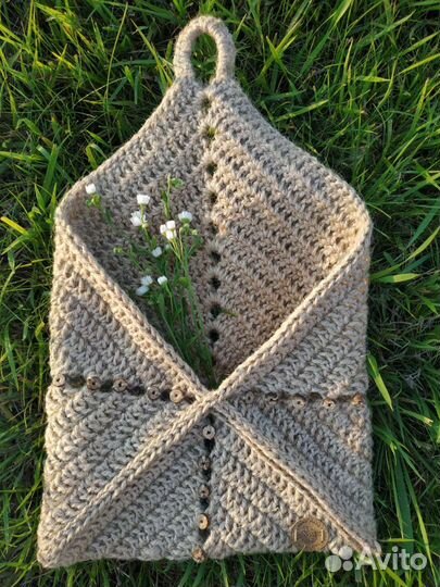 Подвесной-кармашек органайзер из джута