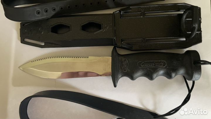 Нож cressi supertotem (23 см, чехол, с ремнями)