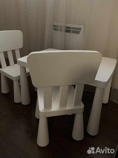 Детский стол и стул IKEA маммут