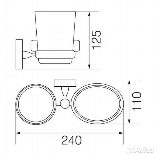 Стакан для зубных щеток Veragio stanford VR.STD-7743.CR с витрины