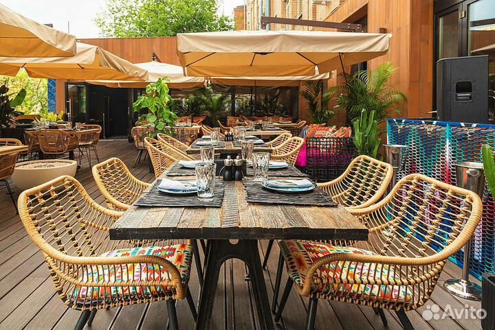 Зонт для уличного кафе боковые