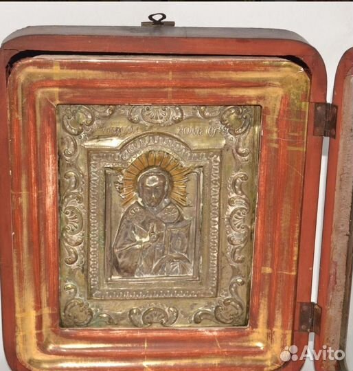 Икона старинная Николай Чудотворец