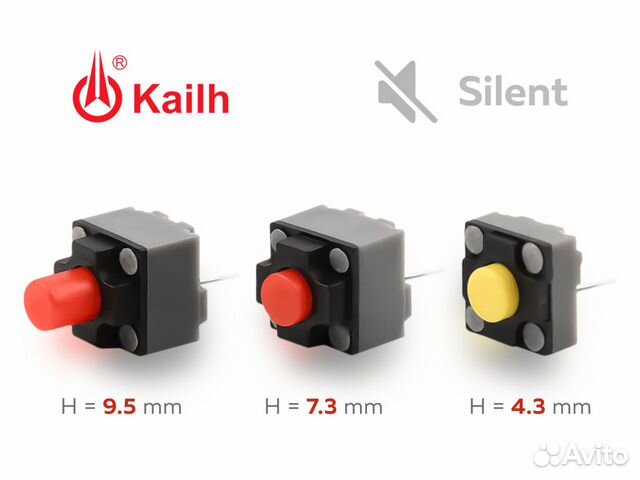 Бесшумные микрики для мышки Kailh (за 1 штуку) купить в Москве ...