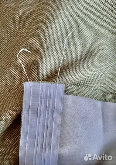 Шторы блэкаут оливковые зеленые рогожка