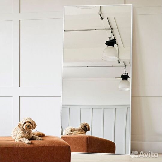 Зеркало напольное в серебристой раме 45*170см