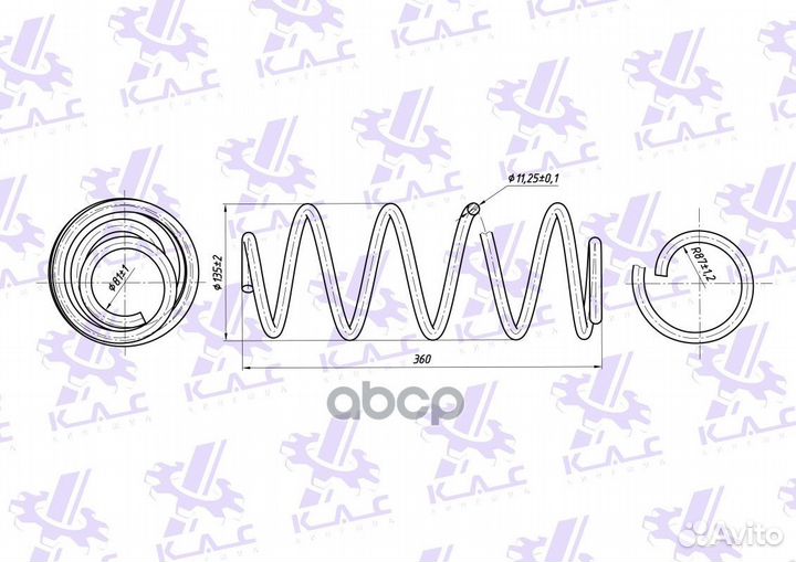 Пружина передней подвески standard для а/м VW polo