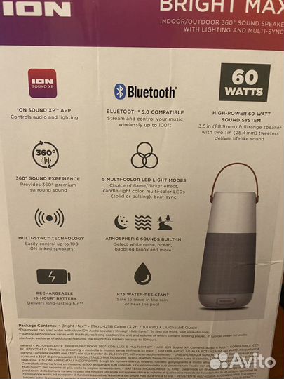 Новая Портативная колонка ION Bright Max