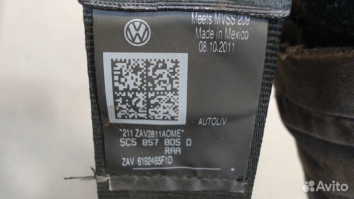 Ремень безопасности Volkswagen Beetle, 2012