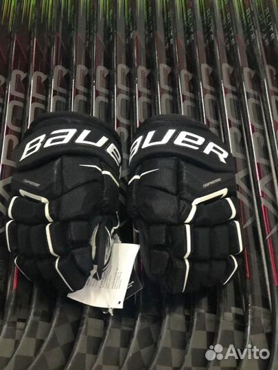 Краги Bauer Ultrasonic 11 черные с белой полоской