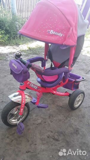 Трехколесный детский велосипед с ручкой бу