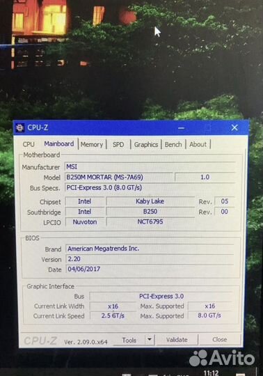 Материнская плата b250m mortar + i5 7400 + 32gb