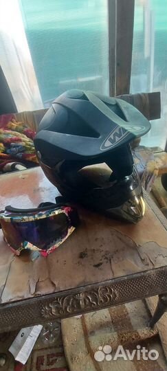 Шлем для мотокросса с очками