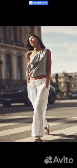 Льняные брюки карго