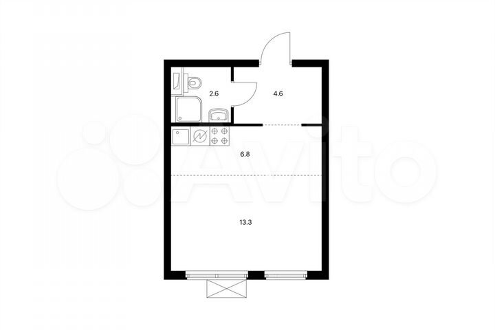 Квартира-студия, 27,3 м², 2/12 эт.