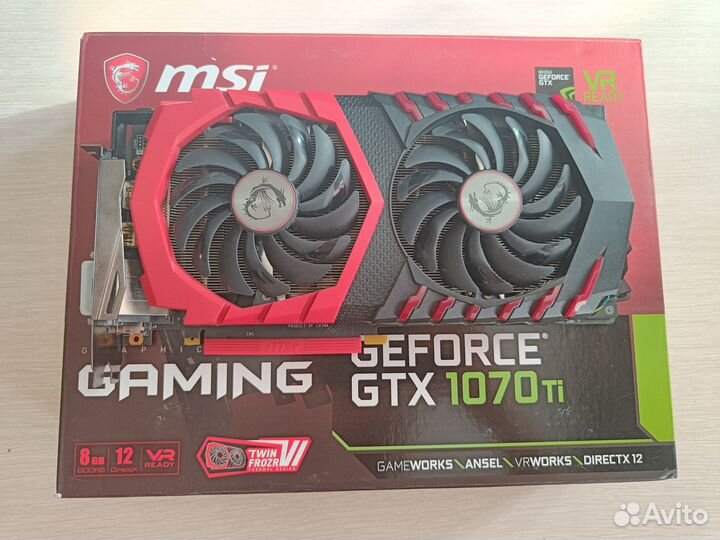 MSI Gaming X 1070ti, 8gb gddr-5