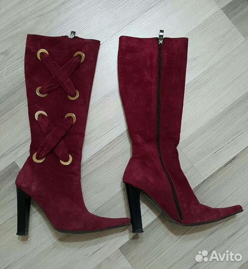 Кожаные сапоги 35-36 р