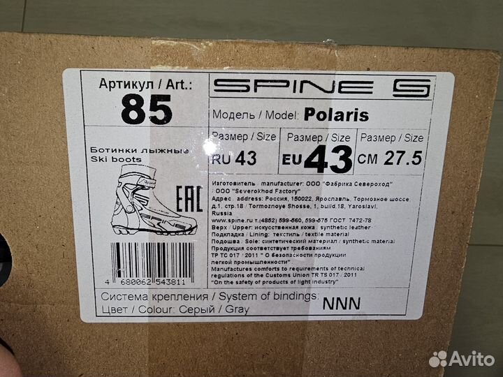 Лыжные ботинки Spine