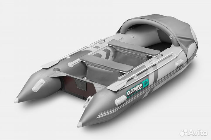 Лодка Пвх Gladiator C 370 AL свет.-тем. серая