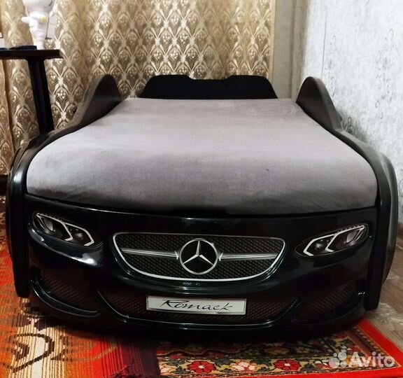 Детская кровать машина Мерседес 3D с подсветкой