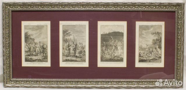 Гравюра 4 в 1 Привычки женщин Камчатки, Benard Di