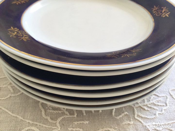 Бронь Тарелки Барановка разные СССР кобальт