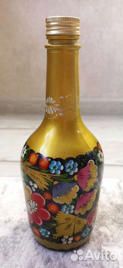 Бутылка роспись хохлома
