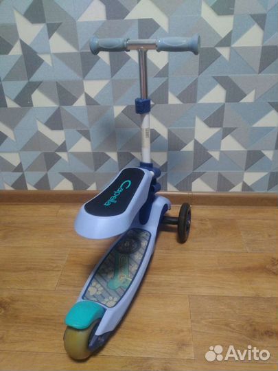 Самокат детский трехколесный с сиденьем