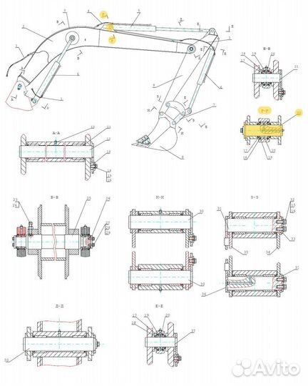 Палец гидроцилиндра нижний Kanglim KS 1256