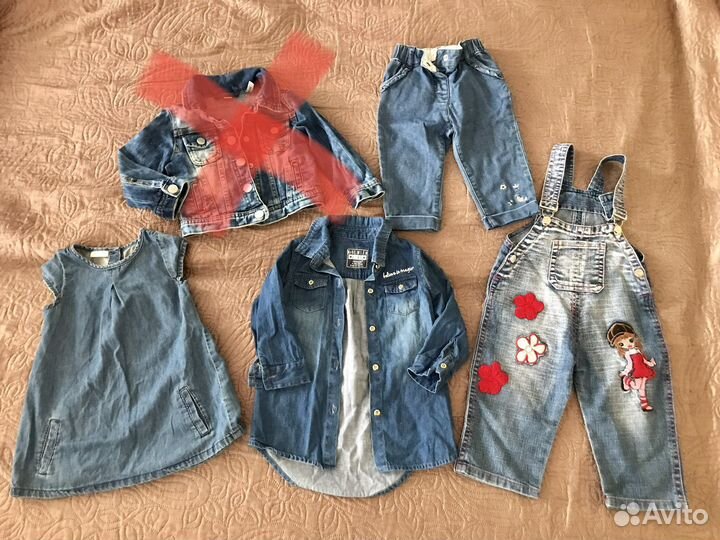 Джинсовая одежда на девочку 74/80