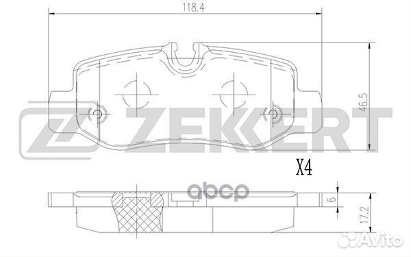 Колодки торм. диск. задн. MB V-Class (W447) 14