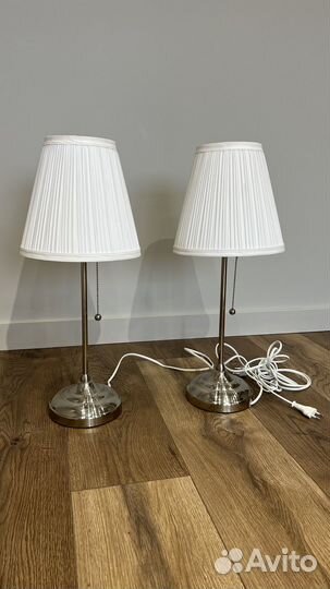 Лампа настольная икеа орстид никель 2шт