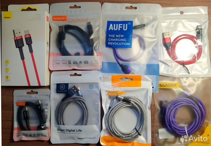 Кабель для зарядки USB-Type-C,microUSB,Lightning