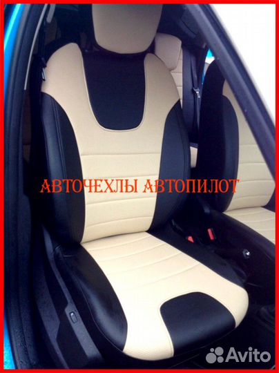 Чехлы Автопилот Renault Kaptur из экокожи чёр-бел