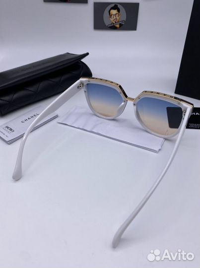 Очки женские белые голубые chane*l