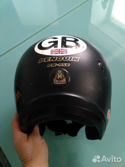 Мотошлем. Черный. Чоппер