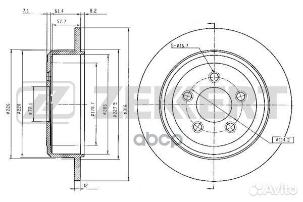 Диск торм. зад. Jeep Liberty 08- Dodge Nitro 0