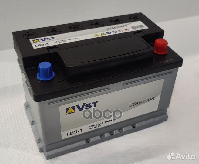 Аккумуляторная батарея 6ст-74 74Ah 700A +справа