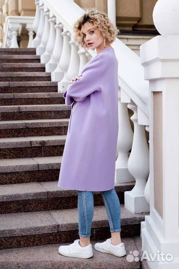 Ткань пальтовая лавандовая отрез