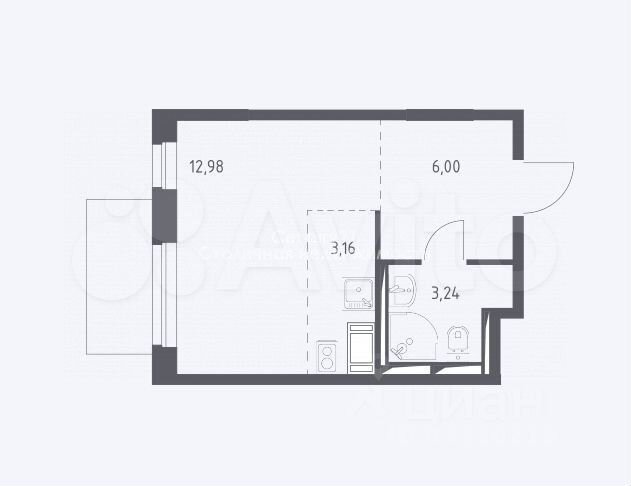Квартира-студия, 26,5 м², 7/17 эт.