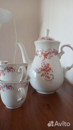 Сервиз чайный на 6 персон, фарфор чсср антиквариат