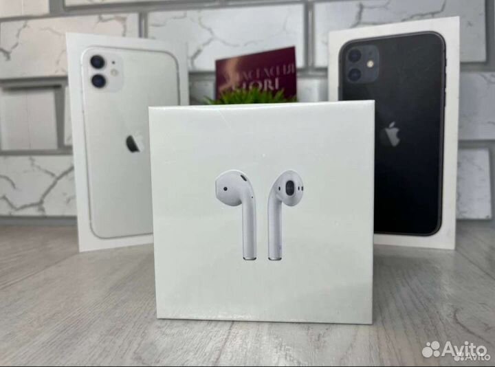 Airpods 2 N1 средN нayшHиk0в + д0cTaвka и чeх0л