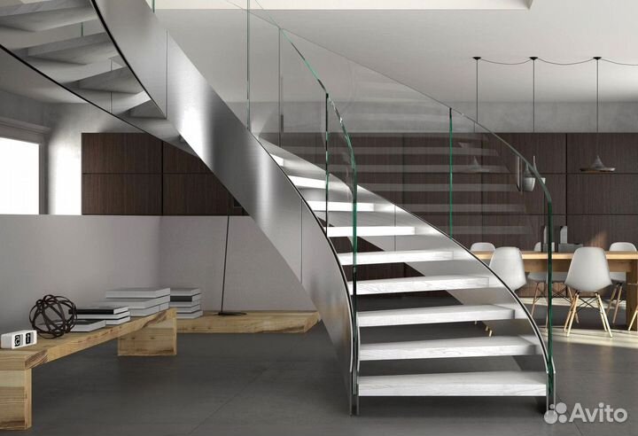 Стеклянные ограждения лестницы от производителя